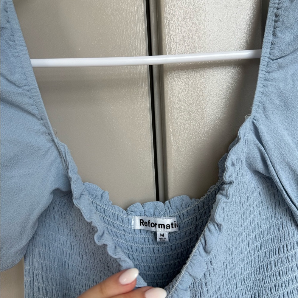 Reformation Meadow Dress in Light Blue - Picture 6 of 6